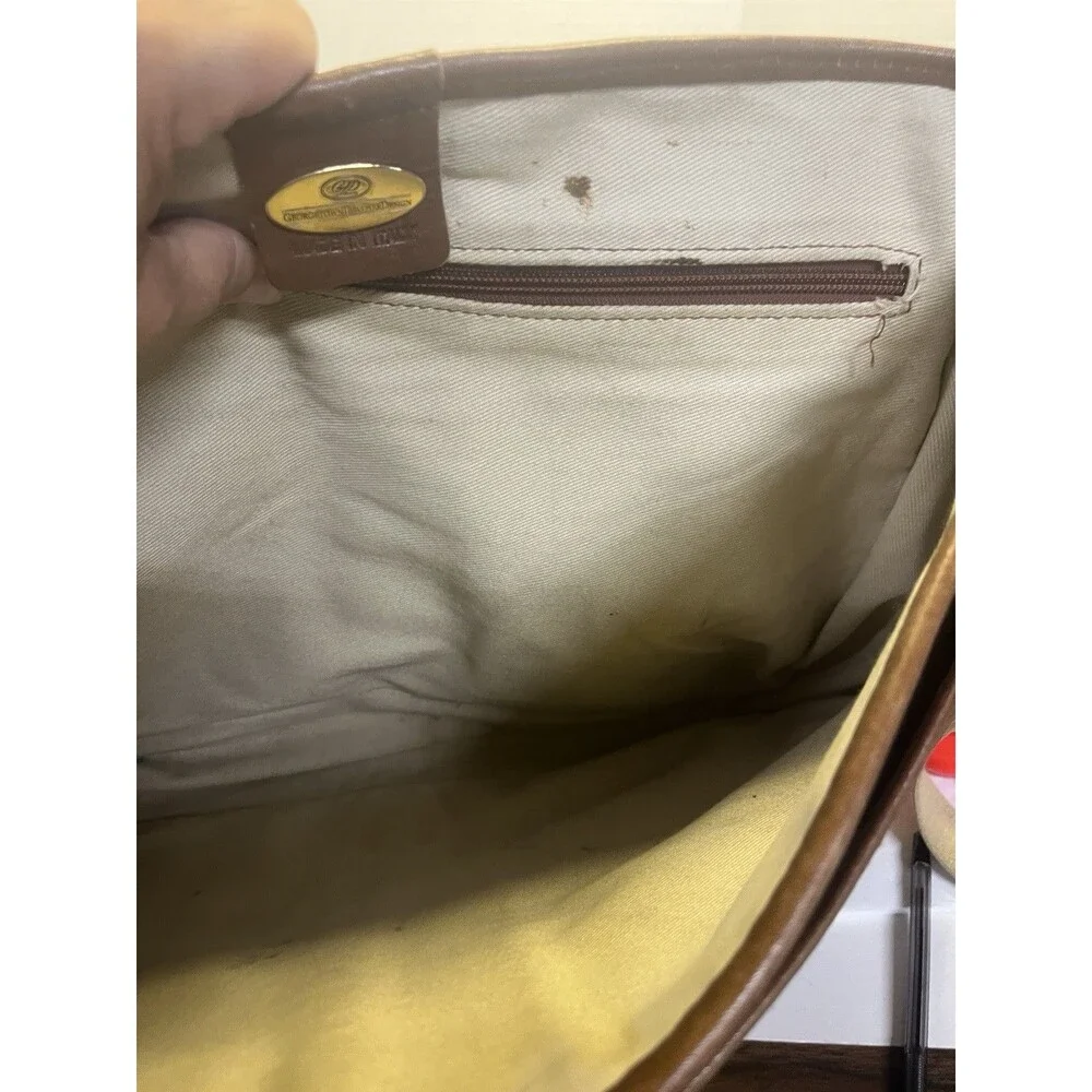 Vintage Georgetown Italy Messenger Bag Laptop Briefcase Leather Boho Emo Hipster